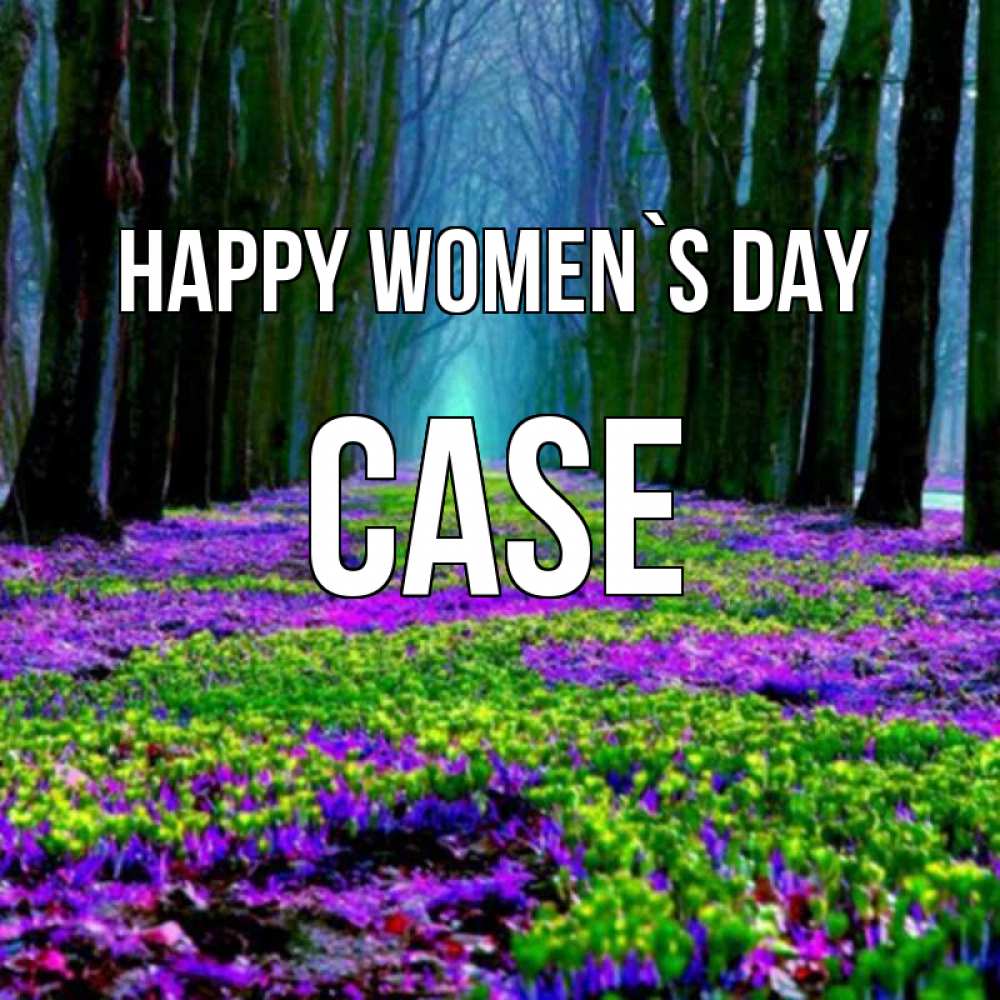 Greetings card с именем, Case happy women`s day фиолетовые цветы в лесу 1 Greetings with text for free download 